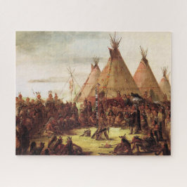 Tipis Sioux War Council George Catlin Circa 1850