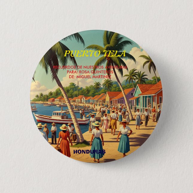  tipo chapa PUERTO DE TELA Button (Vorderseite)