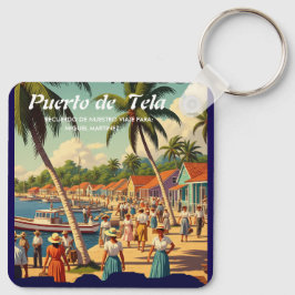  tipo chapa PUERTO DE TELA Schlüsselanhänger