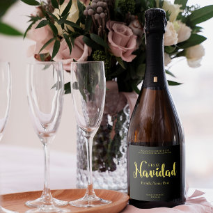 Tipografia Dorada y Negro Feliz Navidad Español