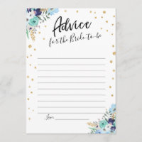 Tipp Card Blauer Floral Gold Brautparty