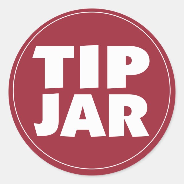 Tipp-Jar-Aufkleber Runder Aufkleber (Vorderseite)