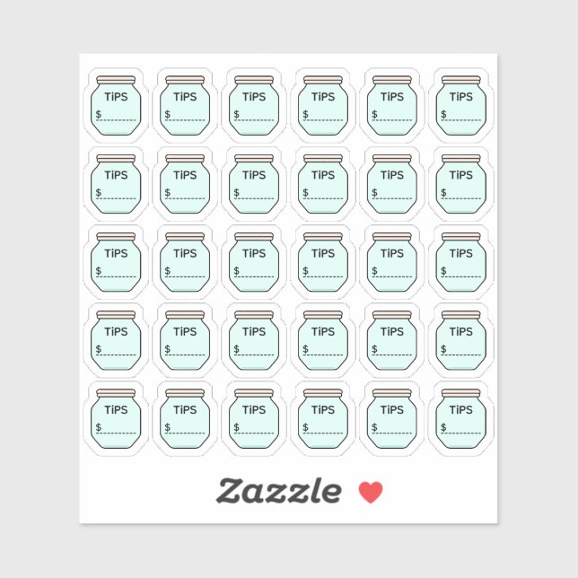 Tipp Jar Money Tracking Planner Aufkleber (Blatt)