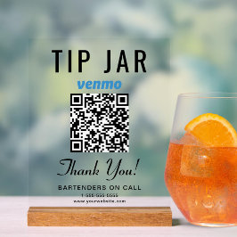 Tipp Jar Venmo QR Code löschen Acrylschild