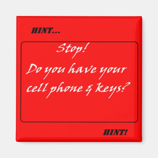 Tipp! Vergessen Sie nicht das Handy und die Tasten Magnet (Vorne)
