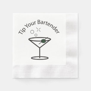 Tippen Sie auf die Party-Zeit Ihres Barkeepers Serviette