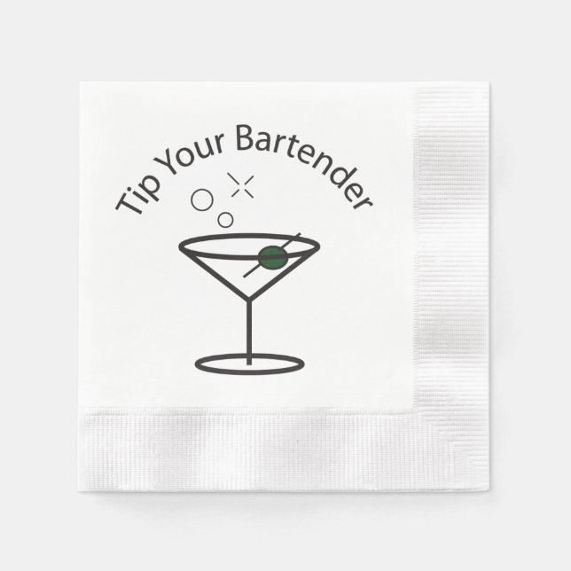Tippen Sie auf die Party-Zeit Ihres Barkeepers Serviette (Vorderseite)