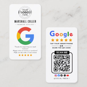 Tippen Sie hier, um den Google-Bewertungs-QR-Code Visitenkarte
