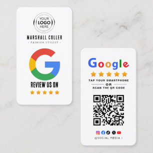 Tippen Sie hier, um die Google-Bewertungs-QR-Code Visitenkarte