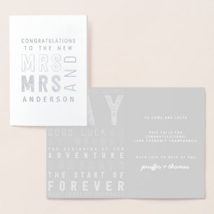 Tippographie Glückwunsch zur Hochzeitskarte. Folienkarte