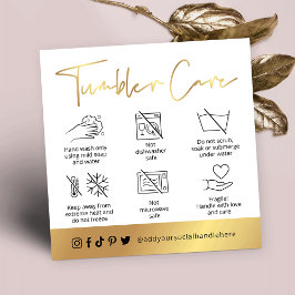 Tipps für den Tumbler Cup und das Logo für White & Quadratische Visitenkarte