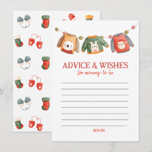 Tipps & Wünsche für Mama, Christmas Baby Shower Mitteilungskarte
