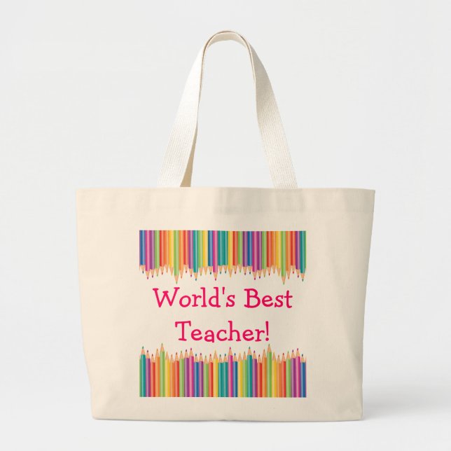 Tipps zu den besten Lehrern der Welt Jumbo Stoffbeutel (Vorne)