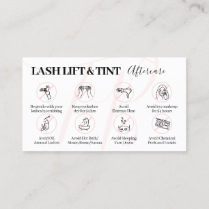 Tipps zur Anleitung für die Nachsorge: Pink Lash L Visitenkarte