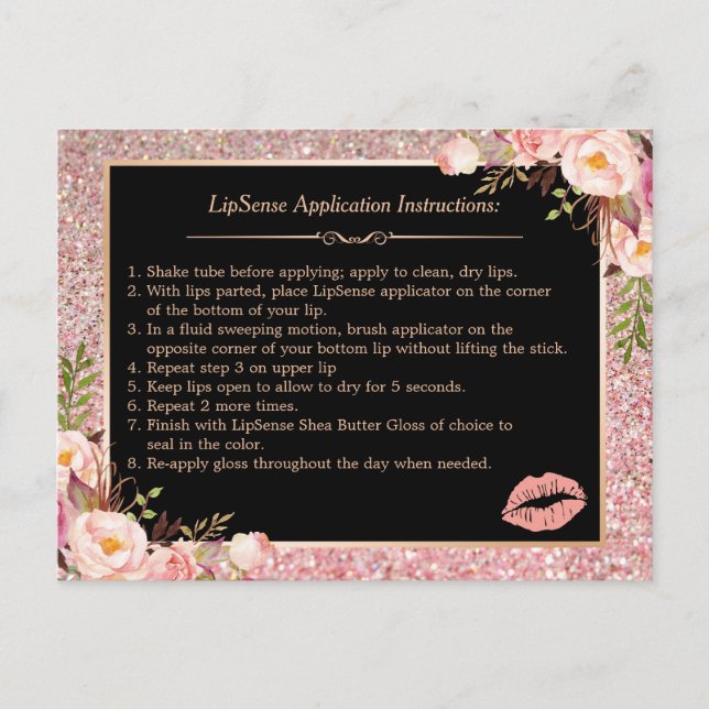 Tipps zur Anleitung | Rose Gold Floral Postkarte (Vorderseite)