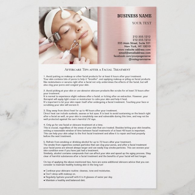 Tipps zur Nachsorge nach einem Flyer zur Gesichtsh (Vorne)