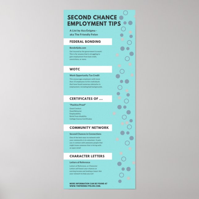 Tipps zur zweiten Chance Anstellung Felon Friendly Poster (Vorne)