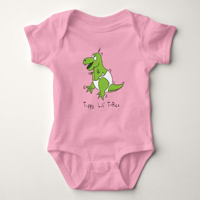 Tippy Lil T-rex Baby Dinosaur Baby Kids Bodysuit Baby Strampler (Vorderseite)