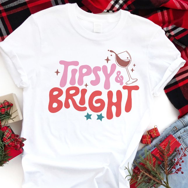 Tipsy and Bright Fun Weihnachtsfeier Tri-Blend Shirt (Von Creator hochgeladen)