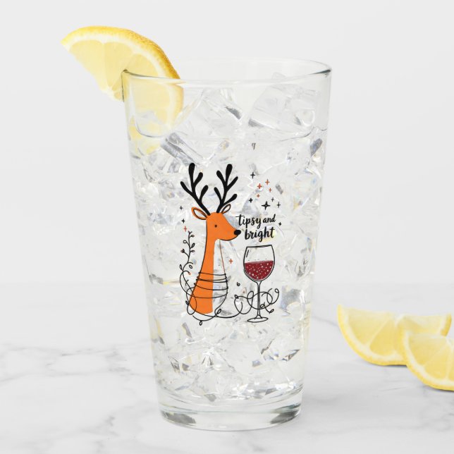 Tipsy and Bright Reindeer  Glas (Vorderseite Ice)