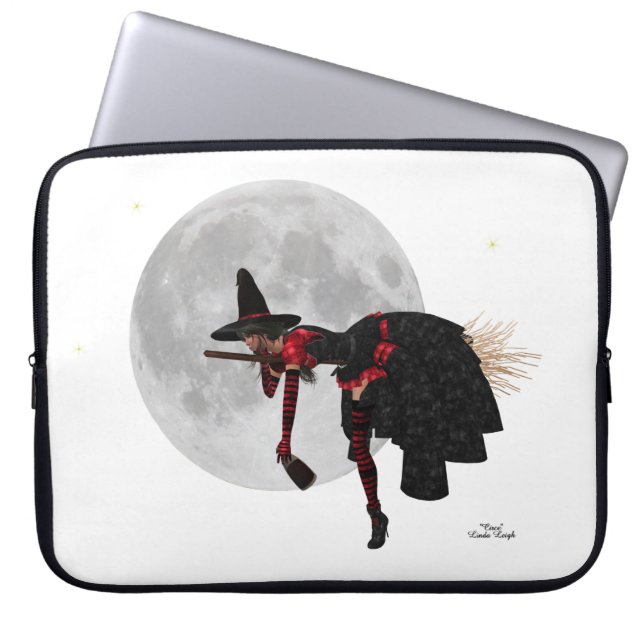 Tipsy Hexe auf dem flachen Laptop-Sieb Laptopschutzhülle (Vorderseite)
