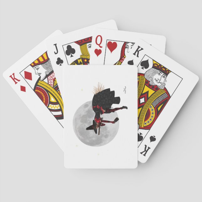 Tipsy Hexe auf dem Flug Broom spielen Karten Spielkarten (Rückseite)
