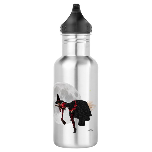 Tipsy Hexe auf Flug Broom Water Flasche Edelstahlflasche (Rechts)