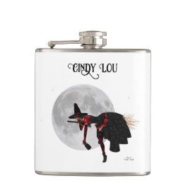 Tipsy Hexe auf Flying Broom Drink Flasche Flachmann