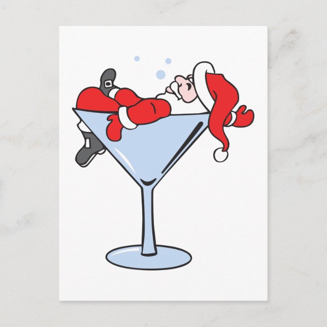 Tipsy Santa Postkarte (Vorderseite)