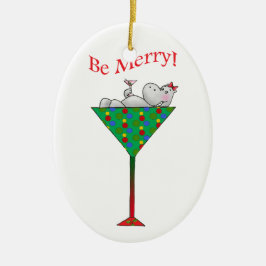 Tipsy-tinis Hippo Keramik Ornament