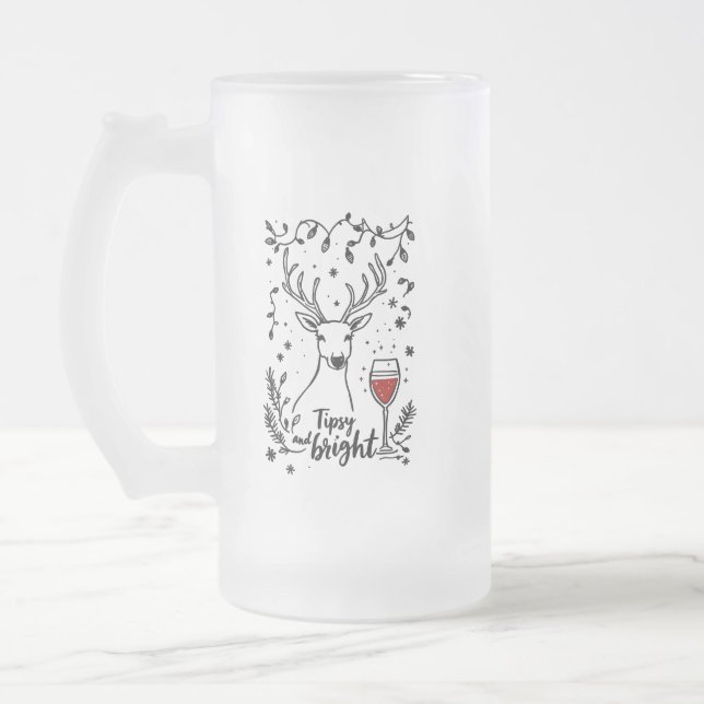 Tipsy und Bright Deer Mattglas Bierglas (Links)