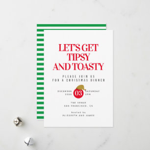 Tipsy und Toasty Weihnachtsessen Einladung