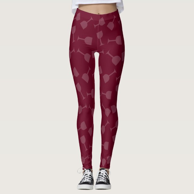 Tipsy Wein-Gläser Leggings (Vorderseite)