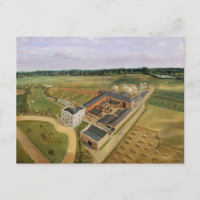 Tiptree Hall and Farm, Essex, c.1850-60 (Öl auf ca Postkarte (Vorderseite)