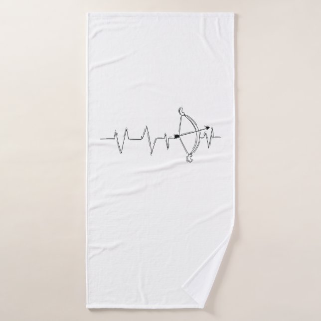 Tir à l'arc Battement de coeur pour flèche (Serviette de bain)