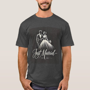 Tirage À La Main Juste Marié Mens Tshirt
