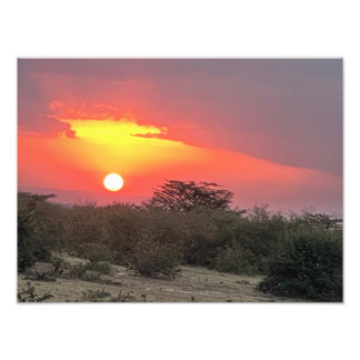 Tirage photo du coucher de soleil kenyan