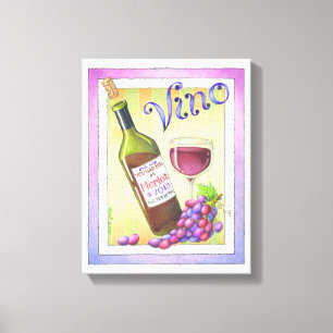 TIRAGE SUR TOILE 11"X14" - TU M'AS EU AU MERLOT, V