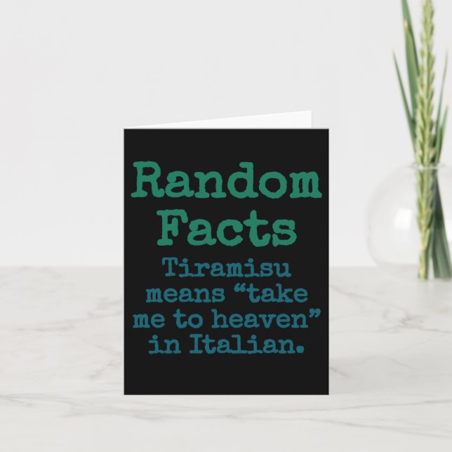 Tiramisu bedeutet, mich auf Italienisch in den Him Karte (Vorderseite)