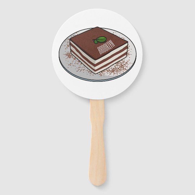 Tiramisu cake Cartoon Fächer (Vorderseite)