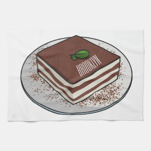 Tiramisu cake Cartoon Geschirrtuch