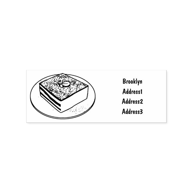 Tiramisu cake Cartoon Gummistempel (Prägung)