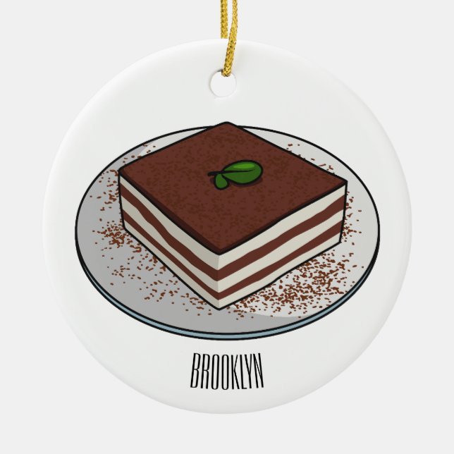 Tiramisu cake Cartoon Keramik Ornament (Vorne)