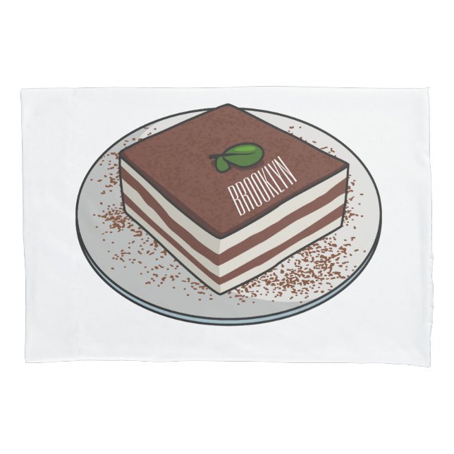 Tiramisu cake Cartoon Kissenbezug (Vorderseite)