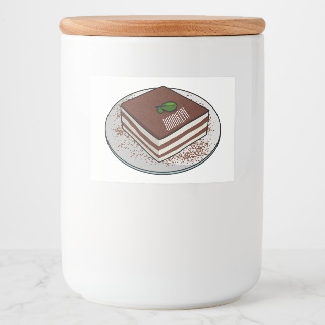 Tiramisu cake Cartoon Lebensmitteletikett (Vorderseite)