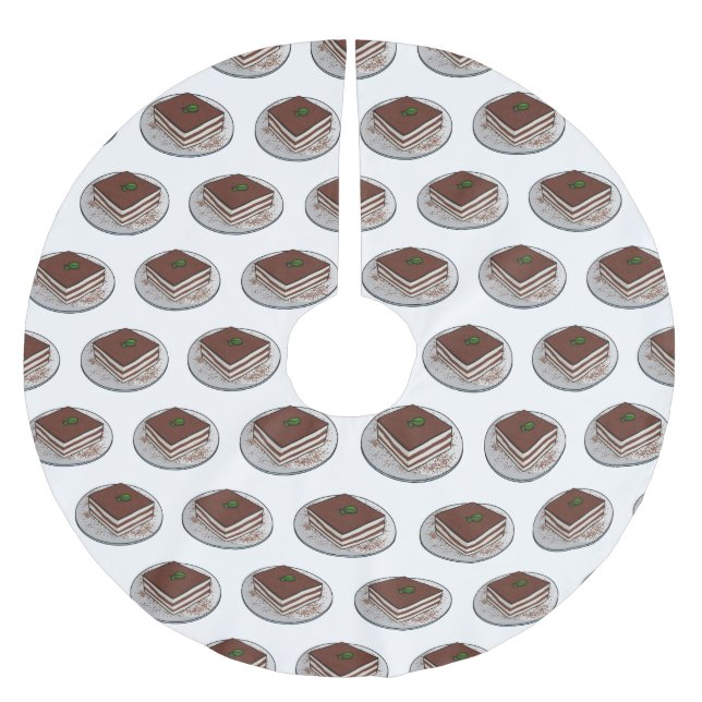 Tiramisu cake Cartoon Polyester Weihnachtsbaumdecke (Vorderseite)