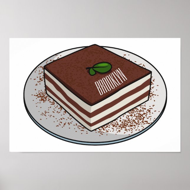 Tiramisu cake Cartoon Poster (Vorne)