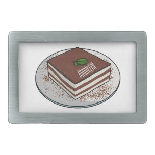 Tiramisu cake Cartoon Rechteckige Gürtelschnalle