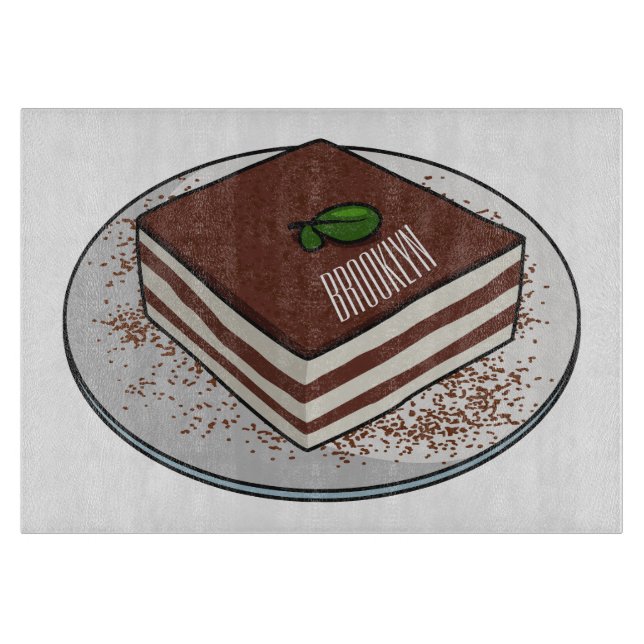 Tiramisu cake Cartoon Schneidebrett (Vorderseite)