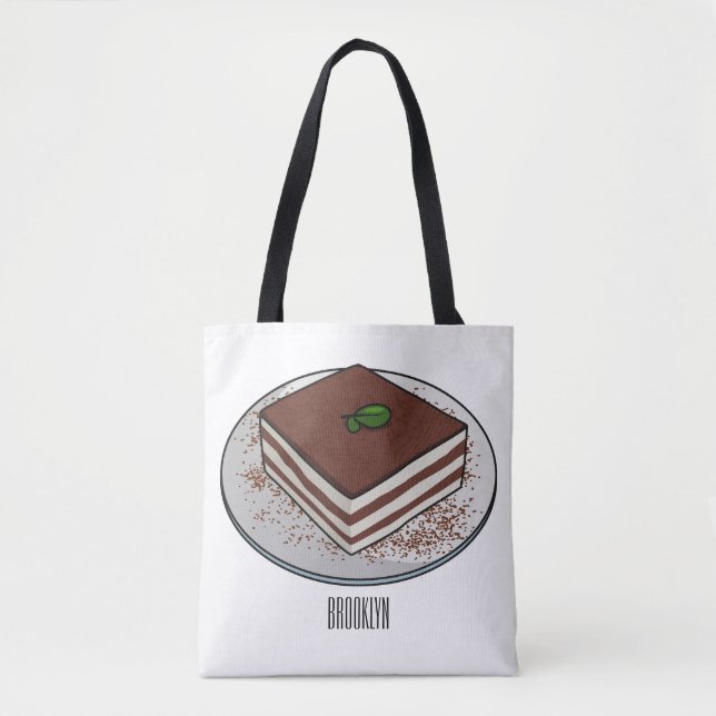 Tiramisu cake Cartoon Tasche (Vorderseite)